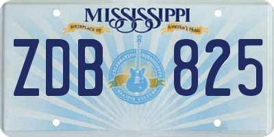 MS license plate ZDB825