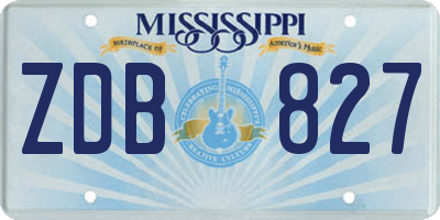 MS license plate ZDB827