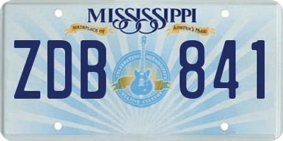 MS license plate ZDB841