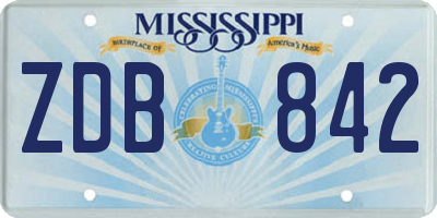 MS license plate ZDB842