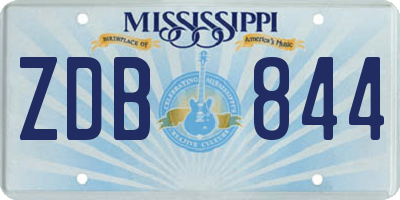 MS license plate ZDB844