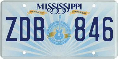 MS license plate ZDB846