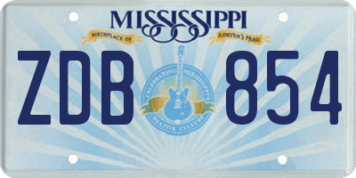MS license plate ZDB854