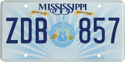 MS license plate ZDB857