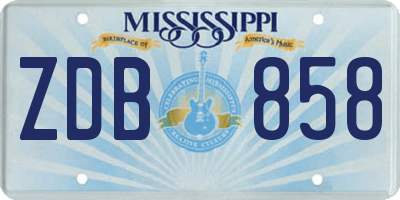 MS license plate ZDB858