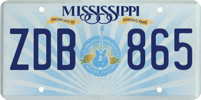 MS license plate ZDB865