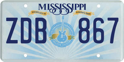 MS license plate ZDB867