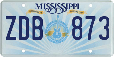 MS license plate ZDB873
