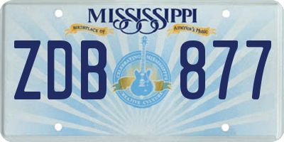 MS license plate ZDB877