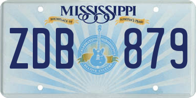 MS license plate ZDB879