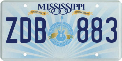 MS license plate ZDB883