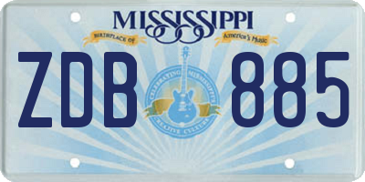 MS license plate ZDB885