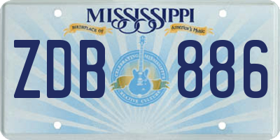 MS license plate ZDB886