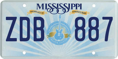 MS license plate ZDB887