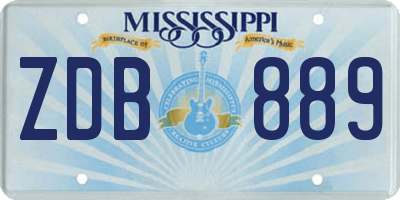 MS license plate ZDB889