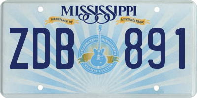 MS license plate ZDB891