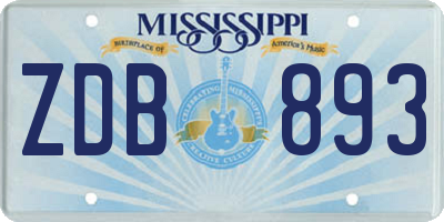 MS license plate ZDB893