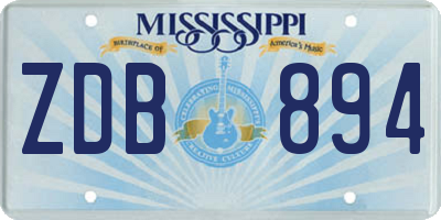 MS license plate ZDB894