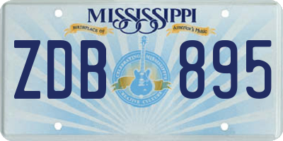 MS license plate ZDB895