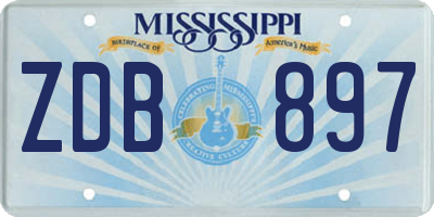 MS license plate ZDB897