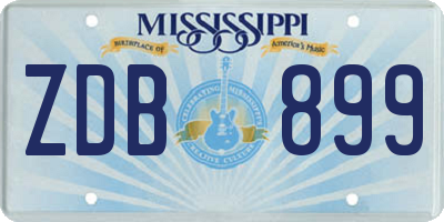 MS license plate ZDB899