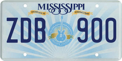 MS license plate ZDB900