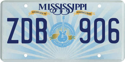 MS license plate ZDB906