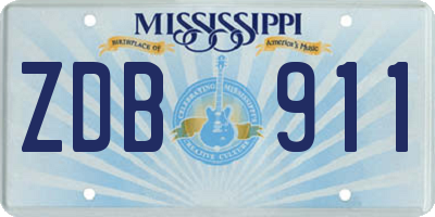 MS license plate ZDB911