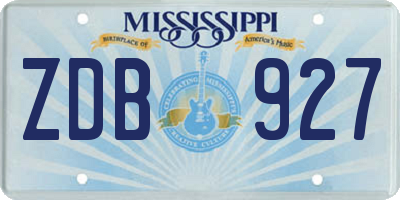 MS license plate ZDB927