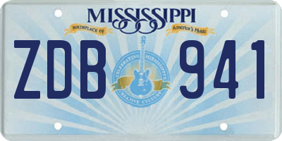 MS license plate ZDB941