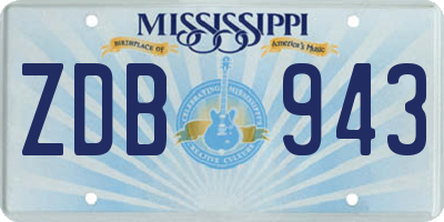 MS license plate ZDB943