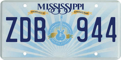 MS license plate ZDB944