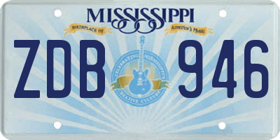 MS license plate ZDB946