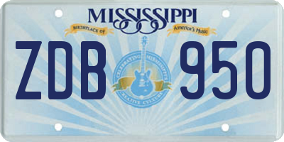MS license plate ZDB950