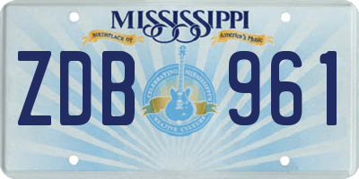 MS license plate ZDB961