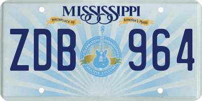 MS license plate ZDB964