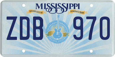 MS license plate ZDB970
