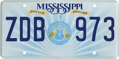 MS license plate ZDB973