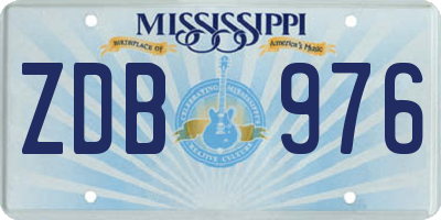 MS license plate ZDB976