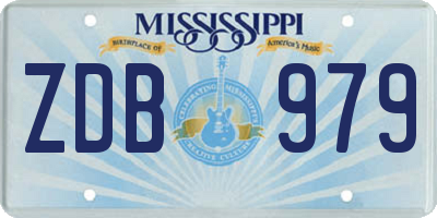 MS license plate ZDB979