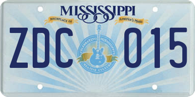 MS license plate ZDC015