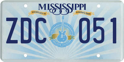 MS license plate ZDC051