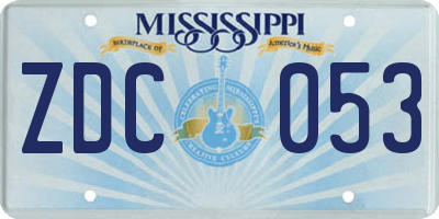 MS license plate ZDC053