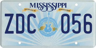 MS license plate ZDC056