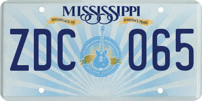 MS license plate ZDC065