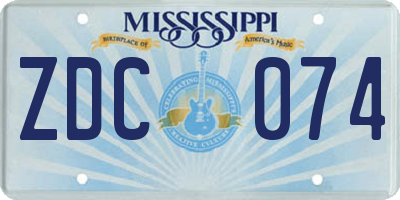 MS license plate ZDC074