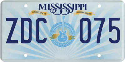 MS license plate ZDC075