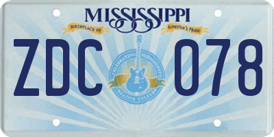 MS license plate ZDC078