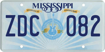 MS license plate ZDC082