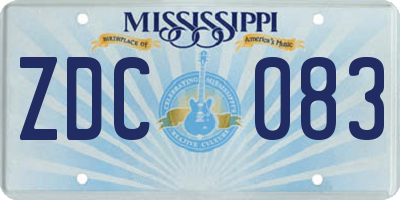 MS license plate ZDC083